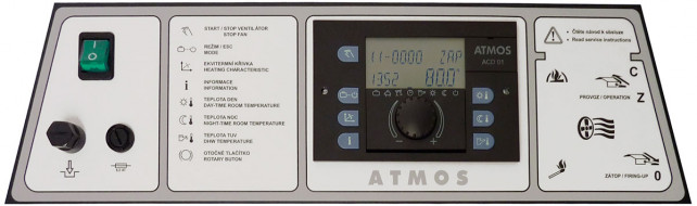 Ovládací panel kotle se ekvitermní regulací ATMOS ACD 01