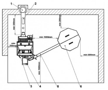 Zapojení kotel  s hořákem  a nádrží